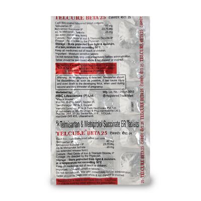 TELCURE BETA 25mg Tablet 15's - Hypertension-Ang