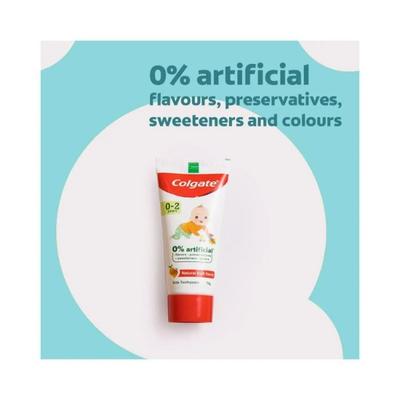 Colgate-Palmolive, Colgate Toothpaste for Kids (0-2 years), Natural Fruit Flavour, Fluoride Free - Tube 70 gm - Toothpaste