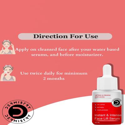 Dermistry Anti Aging Lifting And Firming Instant And Intense Face Mask 50 ml + Lifting And Firming Anti Aging Instant And Intense Face Lift Serum 30 ml - Face Serum