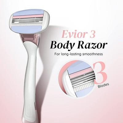 LetsShave Evior 3 Sensitive Razor for Women - 1 Handle + 1 Blade  Smooth Full Body Shave - Shaving & Hair Removal