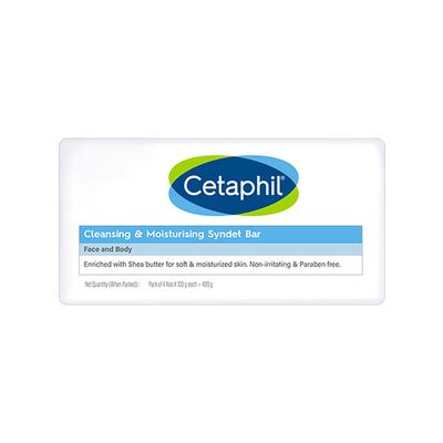 Cetaphil Cleansing Moisturizing Syndet Bar (Pack Of 4 x 100 g) - Soaps