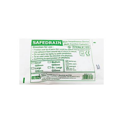 Alpha Safedrain Male Condom Catheter (M) - Urology Supplies