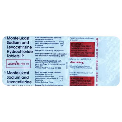 Laveta M Tablet 10'S - Allergies-Ant