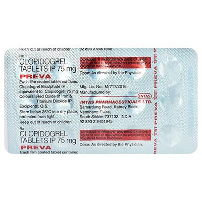 Preva 75mg Tablet 15'S - Blood Clot-Ant