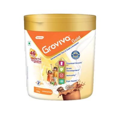 Groviva Gold Age 2+ Child Nutrition Supplement Powder Jar - Chocolate Flavour 200 g - Baby And Infant Supplements