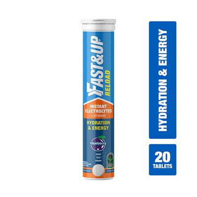 Fast&Up Reload Hydration & Energy Effervescent Tablet - Blueberry Flavour 20's - Energy Drinks