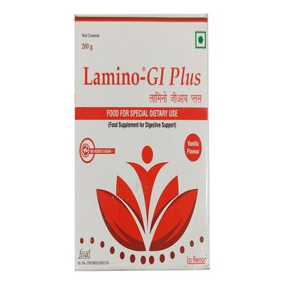 LAMINO GI PLUS NO ADDED SUGAR VANILLA FLAVOUR Powder 200gm - Supplements-Ent