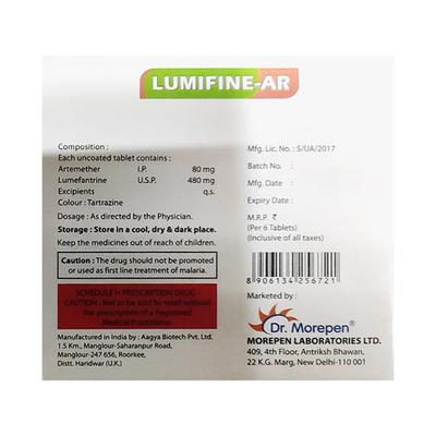 LUMIFINE AR Tablet 6's - Malarial