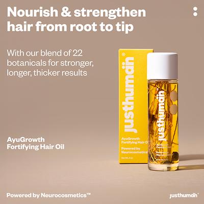 Justhuman Ayugrowth fortifying Hair Oil 120 ml - Hair Oils