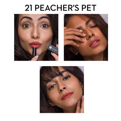 SUGAR Cosmetics Nothing Else Matter Longwear Lipstick - 21 Peacher's Pet (Peach Nude) 3.5 gm - Lipsticks