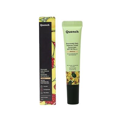 Quench Botanics Bravocado Daily Defense Tinted Sunscreen SPF 50 PA+++ (Medium) 15 ml - Face Sunscreen