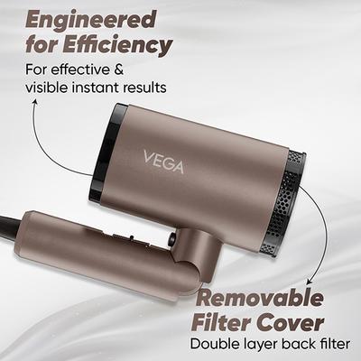 Vega Dry-Up 2000W Hair Dryer For Men & Women, (Vhdh-36) 1's - Hair Dryers