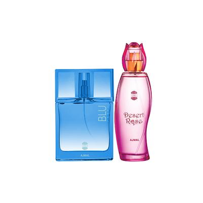 Ajmal Blu Femme EDP Floral Woody Perfume And Desert Rose EDP Floral Oriental Perfume 150 ml - Women Perfumes (Edt/Edp)