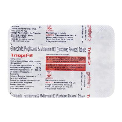 Triopil 2mg Tablet 10'S - Diabetes-Ant