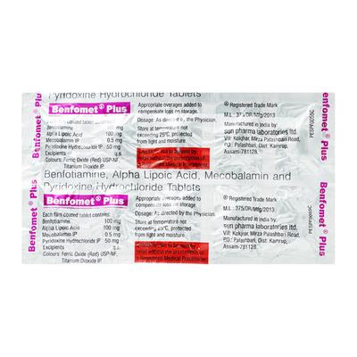 Benfomet Plus Tablet 10'S - Nootropics And Neurotrophics
