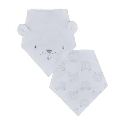 Mothercare 3D Bear Dribbler Bibs - Grey (Pack of 2) - Feeding & Nursing