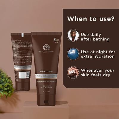The Man Company Body Lotion Oats & Wheat Germ Extract 100ml - Lotions & Creams