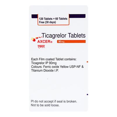 Axcer (+60 Tablet Free) 90mg Tablet 120'S - Blood Clot-Ant