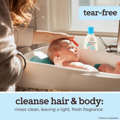 Aveeno Baby Daily Moisture Wash & Shampoo - Natural Oat Extract 354 ml - Baby Shampoo