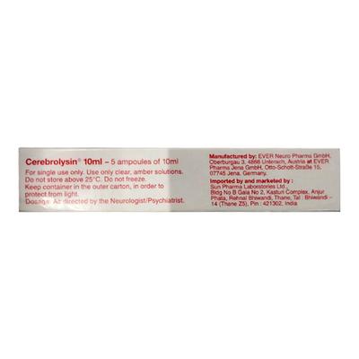 Cerebrolysin (Sun) Injection 10ml - Nootropics And Neurotrophics