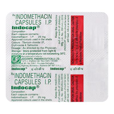 Indocap 25mg Capsule 10'S - Pain relief-Nsa