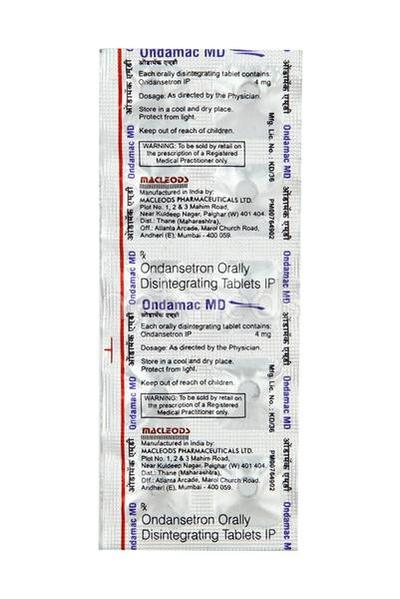 Ondamac MD Tablet 10'S - Vomitting/Emesis-Ant