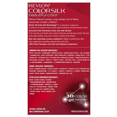 Revlon Colorsilk Beautiful Hair Color with Keratin - Dark Mahogany Brown 3RB 1's - Crème