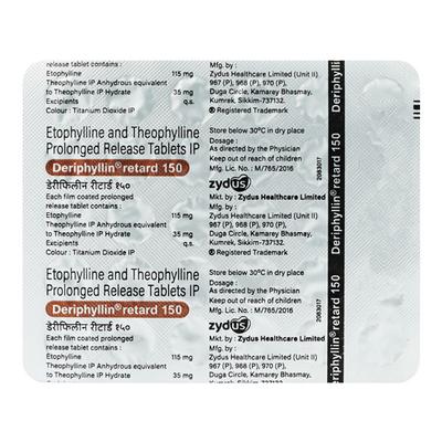 Deriphyllin Retard 150mg Tablet 30'S - Asthma/COPD-Ast