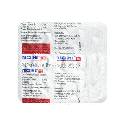 Teczine 10mg Tablet 15'S - Allergies-Ant