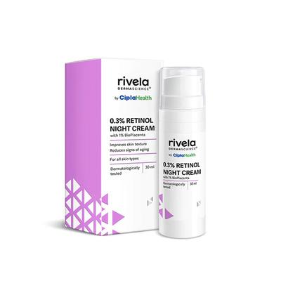 RIVELA 0.3% RETINOL NIGHT Cream 30ml - Wrinkle/Anti Ageing-Oth