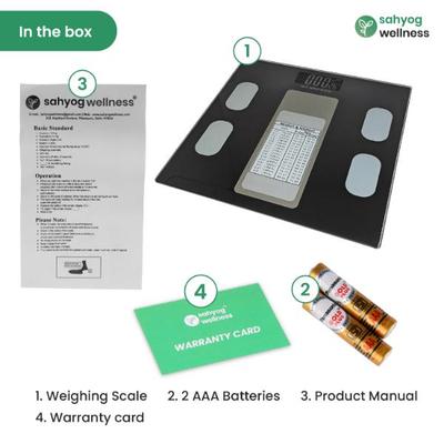 Sahyog Wellness Personal Digital Weighing Scale - Black Color 1's - Health Monitoring Devices