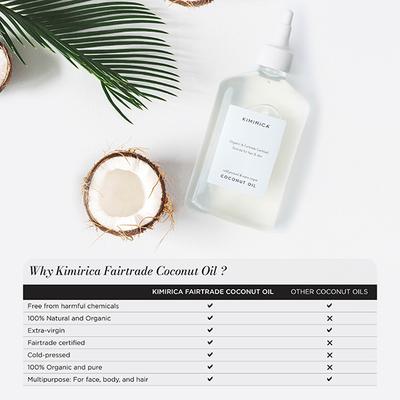 Kimirica 100% Pure Cold Pressed Coconut Oil for Hair & Skin, Moisturizing & Nourishing 270ml - Creams/Oils/Lotions
