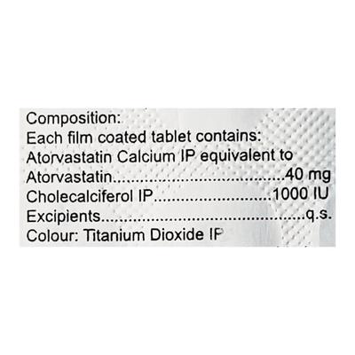 Atorsave D 40mg Tablet 15'S - High Cholesterol-Dys