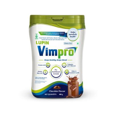 Lupin Vimpro Protein Powder - Chocolate Flavour 400 gm - Protein Drink