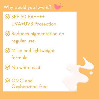 WishCare Vitamin C Pure Glow Brightening Sunscreen for Dry Skin - SPF50 PA++++In-Vivo Tested (50ml) - Face Sunscreen