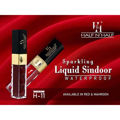 Half N Half Sparkling Liquid Sindoor Water Proof, Maroon 7 ml - Sindoor