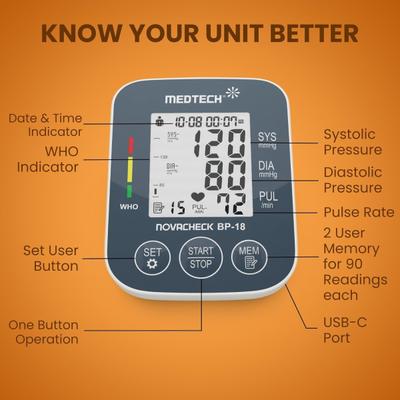 MedTech Fully Automatic Digital BP Monitor - BP18 - Blood Pressure Monitor Device