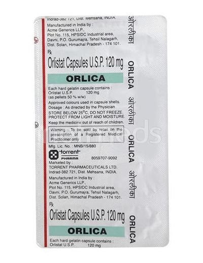 Orlica 120mg Capsule 10'S - Obesity