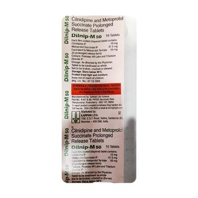 DILNIP M 50 Tablet 10's - Hypertension-Cal