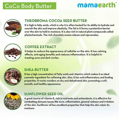 Mamaearth CoCo Body Butter For Dry Skin, For Winters, with Coffee & Cocoa for Deep Moisturization 200 gm - Body Butter
