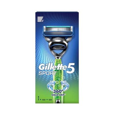 Gillette5 Sport 360 degree Aqua-Grip for Men with Single Razor Handle & 2 Cartridges 1's - Razors & Cartridges