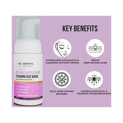 Dr. Sheth'S Neem & Salicylic Acid Foaming Face Wash 100 ml - Face Washes