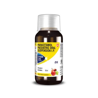 CROCIN DS MIXED FRUIT FLAVOUR 240 Suspension 100ml - Fever-Non