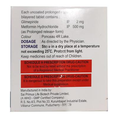 GLIMIPRIME M 2 Tablet 15's - Diabetes-Ant