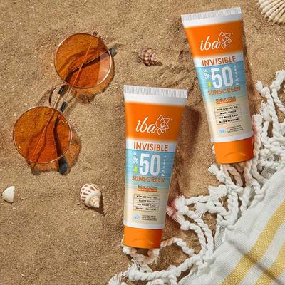 Iba Invisible SPF 50 Sunscreen Pa++++ All Skin Types Oil Free Matte Finish Paraben Free White 100 gm - Body Sunscreen