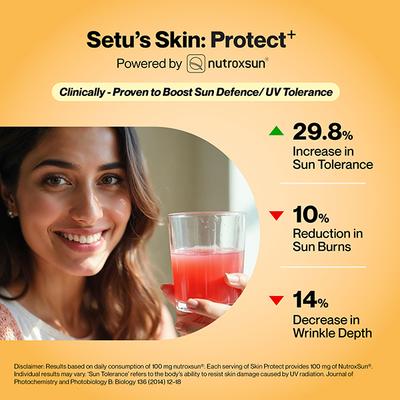 Setu Skin Protect - First Drinkable Sunshield with Plant Based NutroxSun & Glutathione (30 Sachets, Strawberry) 1's - Multi-Vitamins