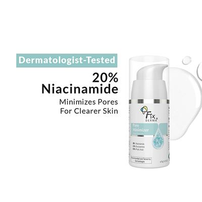 Fixderma Pore Minimizer Face Serum with 20% Niacinamide for Deep Hydration & Skin Soothing 10 gm - Face Serum
