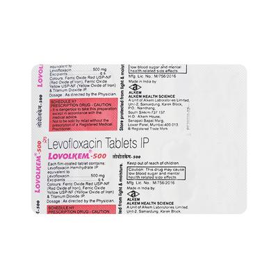 Lovolkem 500mg Tablet 10'S - Bacterial Infections-Qui