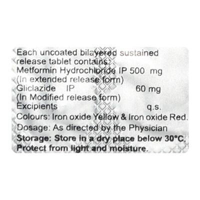 Glychek M 60 OD Tablet 10'S - Diabetes-Ant