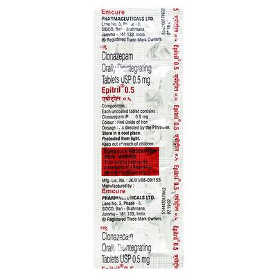 Epitril 0.5mg Tablet 10'S - Anxiety-Anx